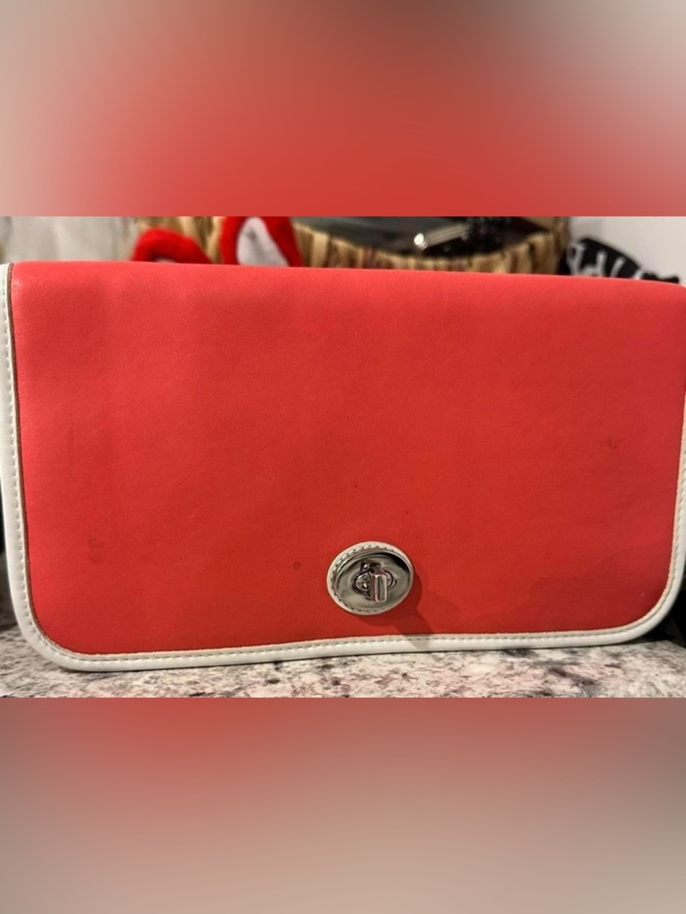 Coach Legacy Duotone Leather Foldover Clutch